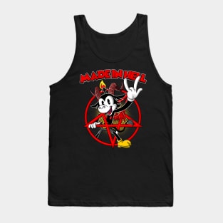 Blackcraft Baphomet retro Cartoon Devil horns 666% Made in Hell Tank Top